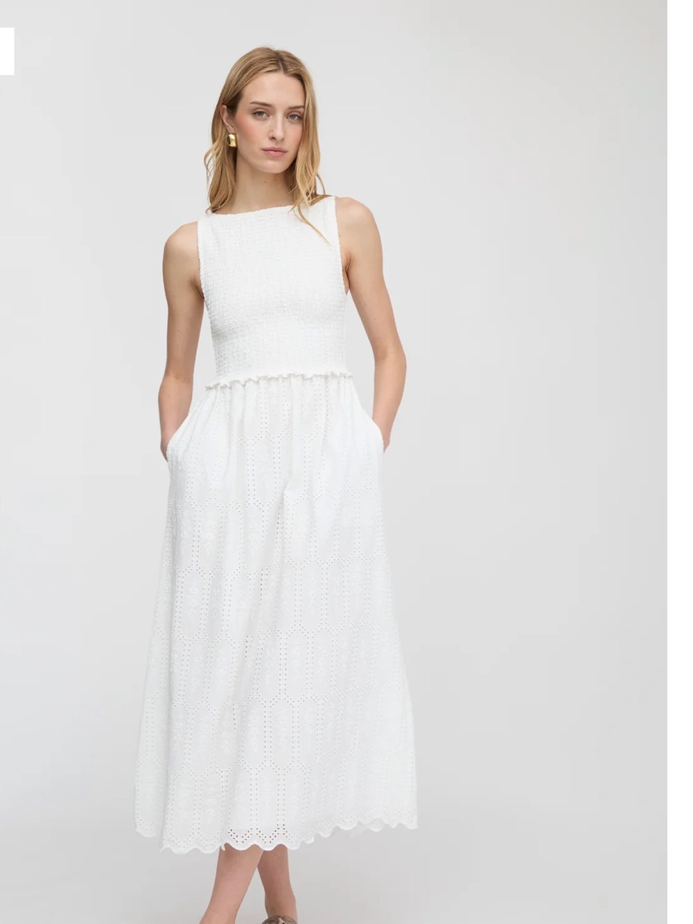Hill House Home The Christina Nap Dress White Eyelet Maxi Dress Medium